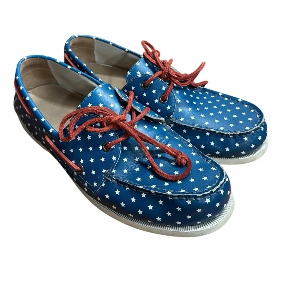 Froats Star Spangleds Boat Shoes 10.5 Americana Preppy